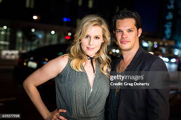 Actress Ani Titmuss and Musician Ari Welkom attend the Gallery Opening Of "Social Distortion: A Capsule Collection Of Fine Art By Billy Morrison" at...