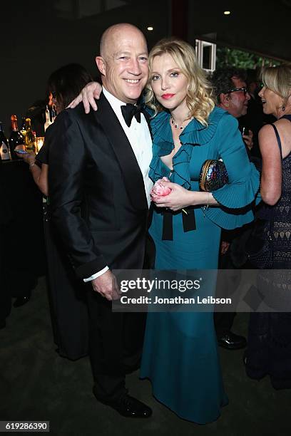 Talent agent Bryan Lourd and singer Courtney Love, wearing Gucci, attend the 2016 LACMA Art + Film Gala Honoring Robert Irwin and Kathryn Bigelow...