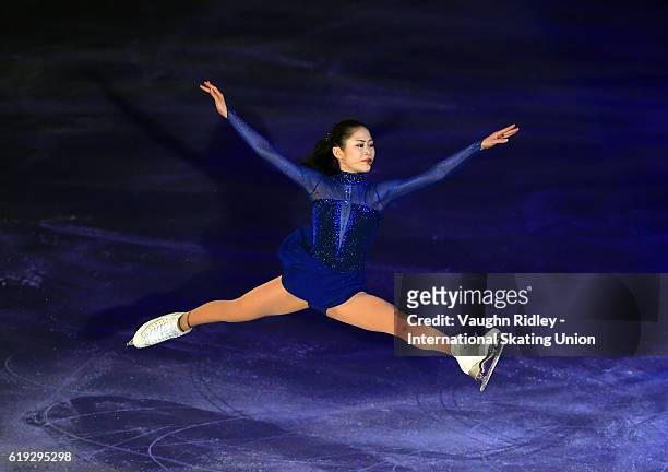Satoko Miyahara of Japan performs in the Exhibition Gala during the ISU Grand Prix of Figure Skating Skate Canada International at Hershey Centre on...