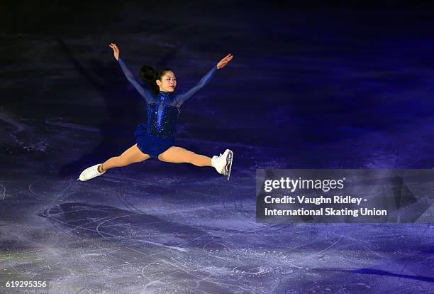 Satoko Miyahara of Japan performs in the Exhibition Gala during the ISU Grand Prix of Figure Skating Skate Canada International at Hershey Centre on...