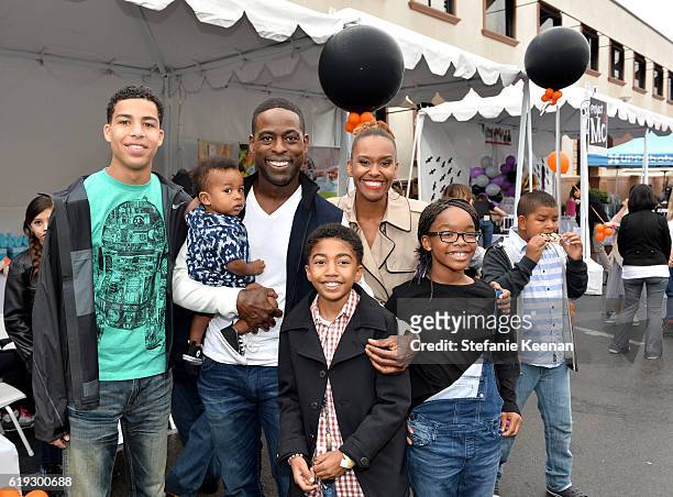 Actors Marcus Scribner, Sterling K. Brown, Miles Brown, Ryan Michelle Bathe and Marsai Martin attend First-Ever GOOD+ Foundation Halloween Bash...