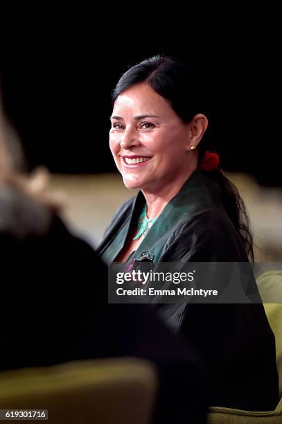 Author Diana Gabaldon speaks onstage at Entertainment Weekly's PopFest at The Reef on October 30, 2016 in Los Angeles, California.