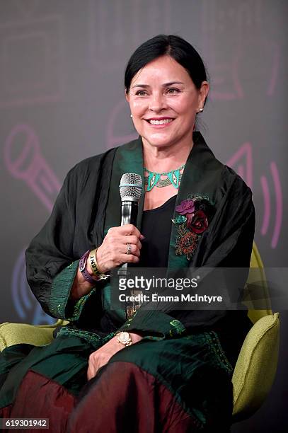 Author Diana Gabaldon speaks onstage at Entertainment Weekly's PopFest at The Reef on October 30, 2016 in Los Angeles, California.