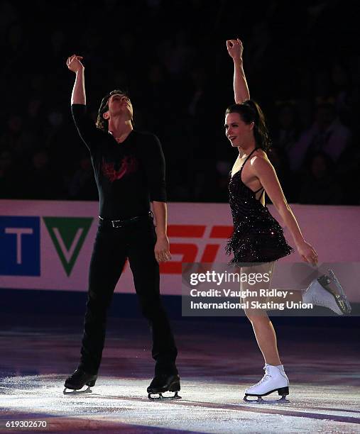 Tessa Virtue and Scott Moir of Canada perform in the Exhibition Gala during the ISU Grand Prix of Figure Skating Skate Canada International at...