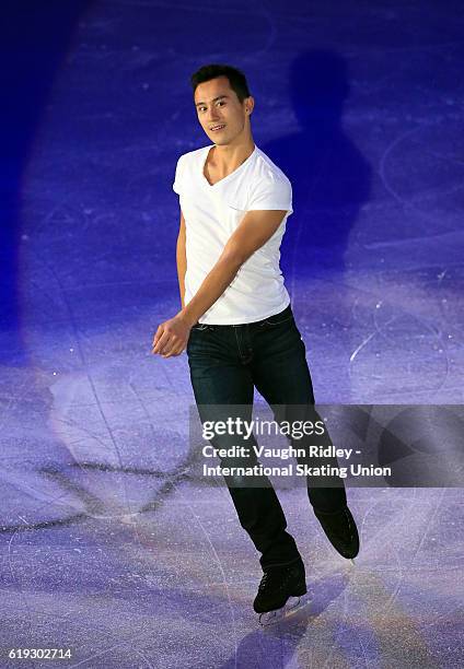 Patrick Chan of Canada performs in the Exhibition Gala during the ISU Grand Prix of Figure Skating Skate Canada International at Hershey Centre on...