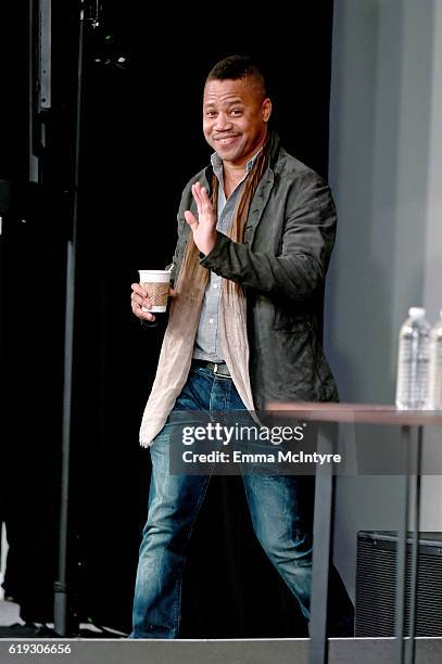 Actor Cuba Gooding Jr. Walks onstage during the "Ryan Murphy and Friends" panel at Entertainment Weekly's PopFest at The Reef on October 30, 2016 in...