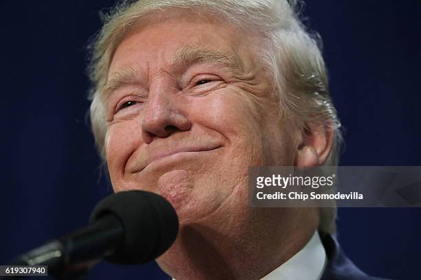 Republican presidential nominee Donald Trump holds a campaign rally at the Bank of Colorado Arena on the campus of University of Northern Colorado...