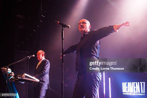 Martyn Ware and Glenn Gregory of Heaven 17 perform at O2 Shepherd's Bush Empire on October 30, 2016 in London, England.