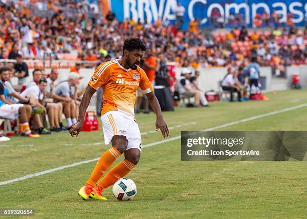 Houston Dynamo midfielder Sheanon Williams during the Lamar Hunt US Open Cup soccer match between Sporting KC and Houston Dynamo at BBVA Compass...