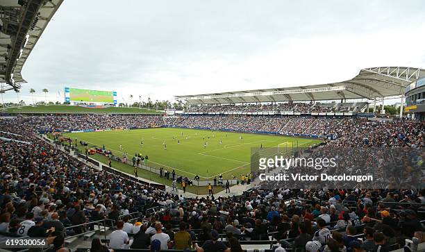 General view is seen during the first half of leg one of the Audi 2016 MLS Cup Playoff Western Conference Semfinal between the Colorado Rapids and...