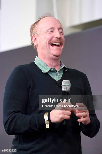 Actor Matt Walsh speaks onstage during the "Comedy Improv All-Stars Showcase" panel at Entertainment Weekly's PopFest at The Reef on October 30, 2016...