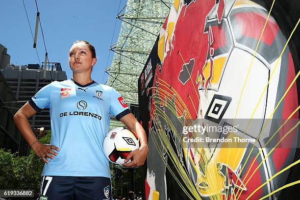 Kyah Simon of Sydney FC poses during the 2016/17 W-League Season Launch on October 31, 2016 in Sydney, Australia.