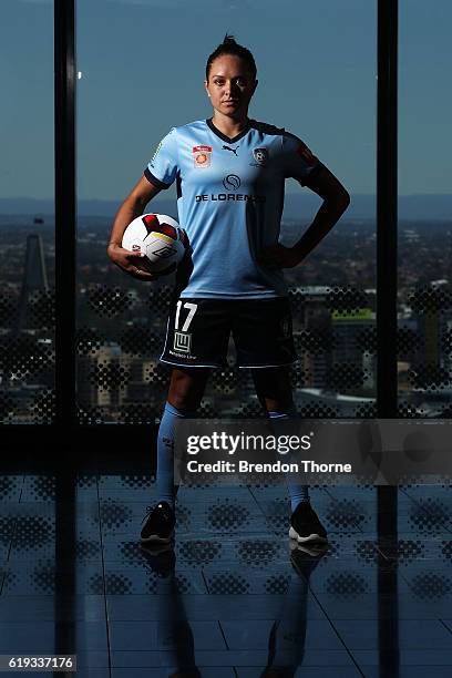 Kyah Simon of Sydney FC poses during the 2016/17 W-League Season Launch on October 31, 2016 in Sydney, Australia.