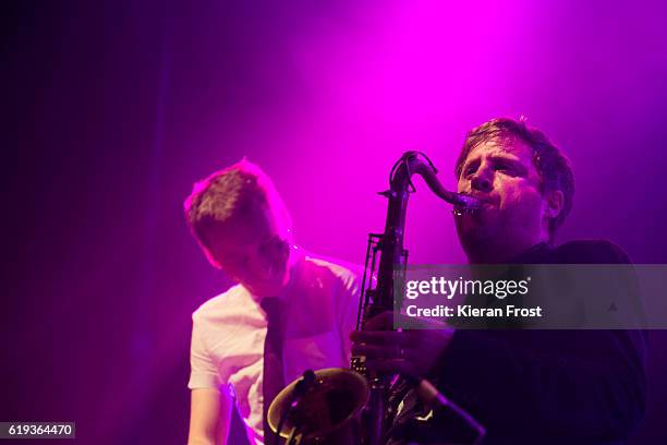 Anthony Hyland and Ben Castle of Le Galaxie performs at Olympia Theatre on October 30, 2016 in Dublin, Ireland.