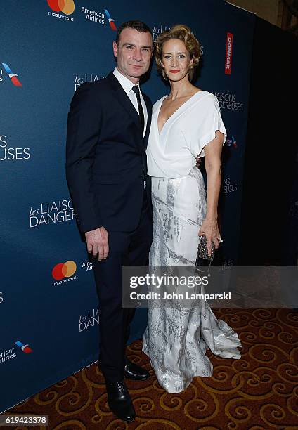 Liev Schreiber and Janet McTeer attend Les Liaisons Dangereuses" Opening Night after party at Gotham Hall on October 30, 2016 in New York City.