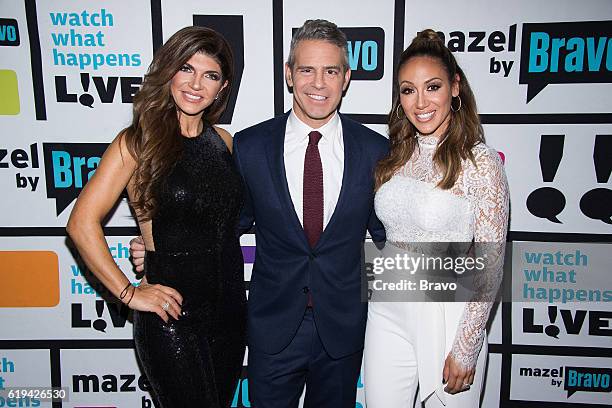 Pictured : Teresa Giudice, Andy Cohen and Melissa Gorga --