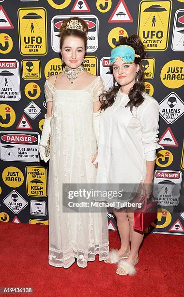 Actress Kaitlyn Dever and Mady Dever attend Just Jared's Annual Halloween Party at Tenants of the Trees on October 30, 2016 in Los Angeles,...