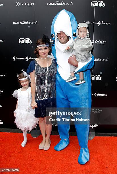 Tiffani Thiessen and Brady Smith and family attend the GOOD+ Foundation's 1st Halloween Bash at Sunset Gower Studios on October 30, 2016 in...