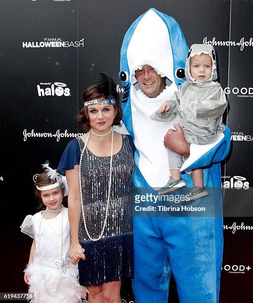 Tiffani Thiessen and Brady Smith and family attend the GOOD+ Foundation's 1st Halloween Bash at Sunset Gower Studios on October 30, 2016 in...