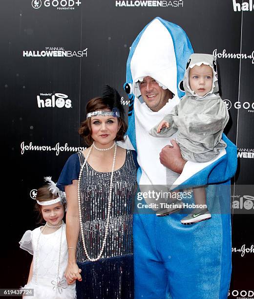 Tiffani Thiessen and Brady Smith and family attend the GOOD+ Foundation's 1st Halloween Bash at Sunset Gower Studios on October 30, 2016 in...