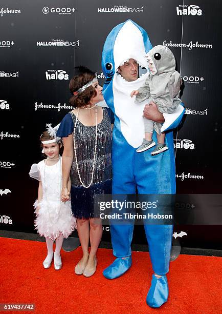 Tiffani Thiessen and Brady Smith and family attend the GOOD+ Foundation's 1st Halloween Bash at Sunset Gower Studios on October 30, 2016 in...