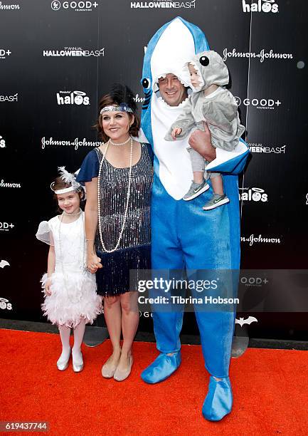 Tiffani Thiessen and Brady Smith and family attend the GOOD+ Foundation's 1st Halloween Bash at Sunset Gower Studios on October 30, 2016 in...