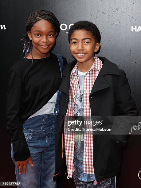 Marsai Martin and Miles Brown attend the GOOD+ Foundation's 1st Halloween Bash at Sunset Gower Studios on October 30, 2016 in Hollywood, California.