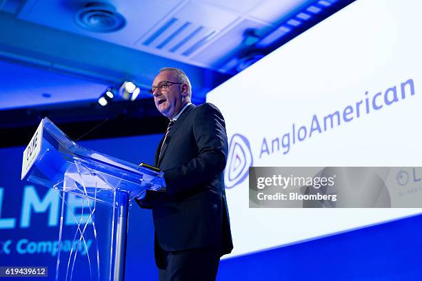 Mark Cutifani, chief executive officer of Anglo American Plc, delivers a keynote speech at the LME Week Metals Seminar organized by London Metal...