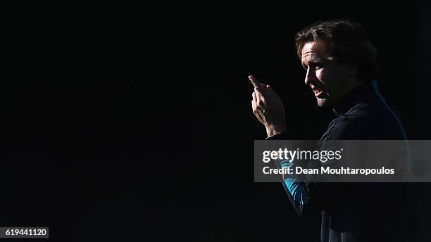 Jong Coach, Boudewijn 'Bolo' Zenden looks on during the PSV Eindhoven training session held at De Herdgang on October 31, 2016 in Eindhoven,...