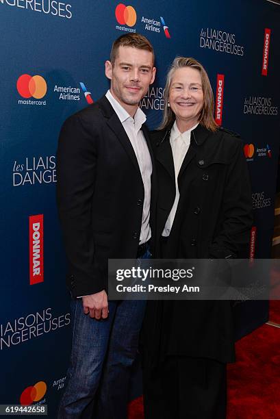 Brian J. Smith and Cherry Jones attend "Les Liaisons Dangereuses" Opening Night - Arrivals & Curtain Call at Booth Theatre on October 30, 2016 in New...