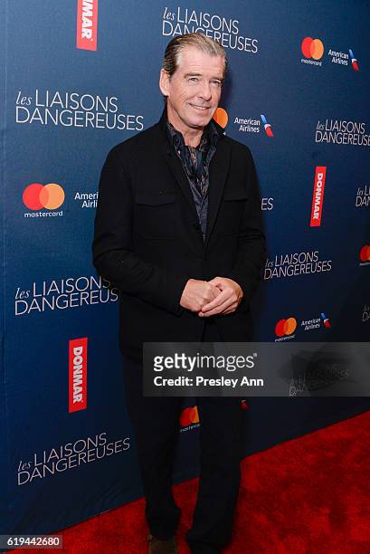 Pierce Brosnan attends "Les Liaisons Dangereuses" Opening Night - Arrivals & Curtain Call at Booth Theatre on October 30, 2016 in New York City.