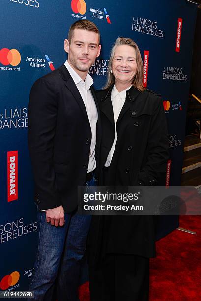 Brian J. Smith and Cherry Jones attend "Les Liaisons Dangereuses" Opening Night - Arrivals & Curtain Call at Booth Theatre on October 30, 2016 in New...