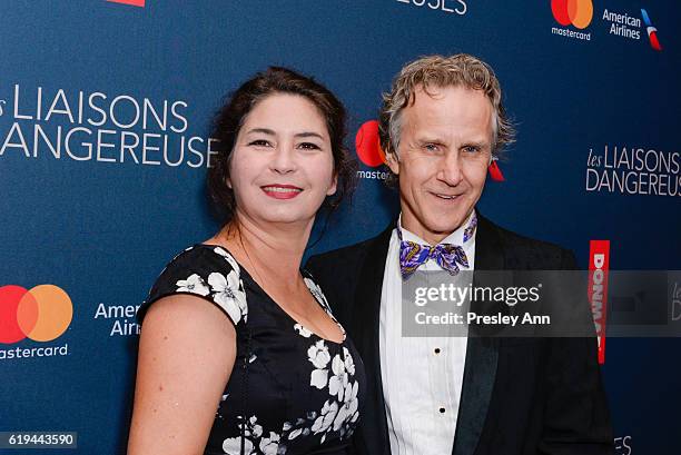 Guests attend "Les Liaisons Dangereuses" Opening Night - Arrivals & Curtain Call at Booth Theatre on October 30, 2016 in New York City.