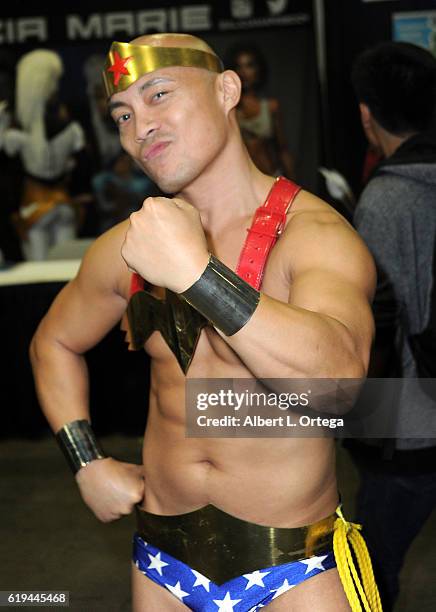 Cosplayer dressed as Wonder Man on day 2 of Stan Lee's Los Angeles Comic Con 2016 held at Los Angeles Convention Center on October 29, 2016 in Los...