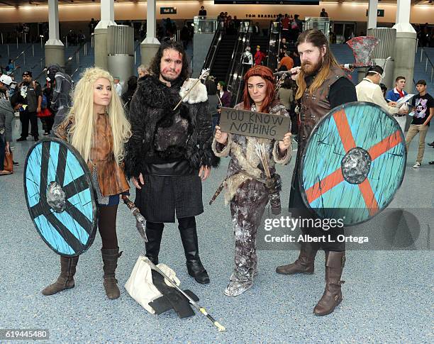 Game Of Thrones Cosplayers on day 2 of Stan Lee's Los Angeles Comic Con 2016 held at Los Angeles Convention Center on October 29, 2016 in Los...