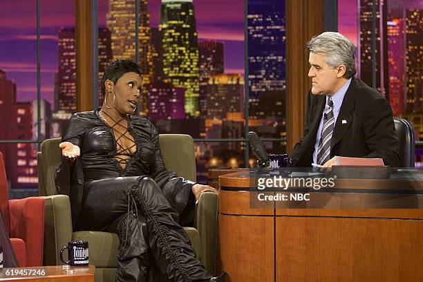 Episode 2436 -- Pictured: Comedian Sommore during an interview with host Jay Leno on February 21, 2003 --