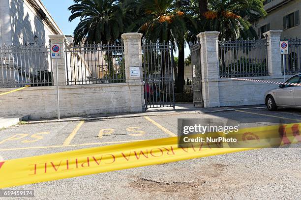 Cracks and ledges fallen in St Paul's Basilica in Rome following the earthquake. The basilica has been closed for verification and then reopened, at...