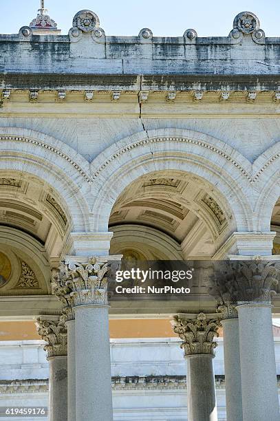 Cracks and ledges fallen in St Paul's Basilica in Rome following the earthquake. The basilica has been closed for verification and then reopened, at...