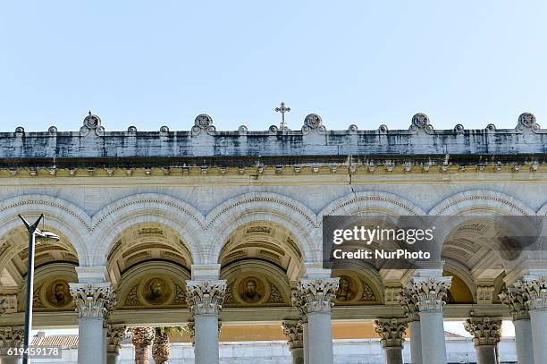 Cracks and ledges fallen in St Paul's Basilica in Rome following the earthquake. The basilica has been closed for verification and then reopened, at...