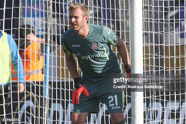 Soeren Pirson of FSV Frankfurt during the Third League match between FSV Frankfurt and SC Paderborn at Volksbank Stadium on October 29, 2016 in...