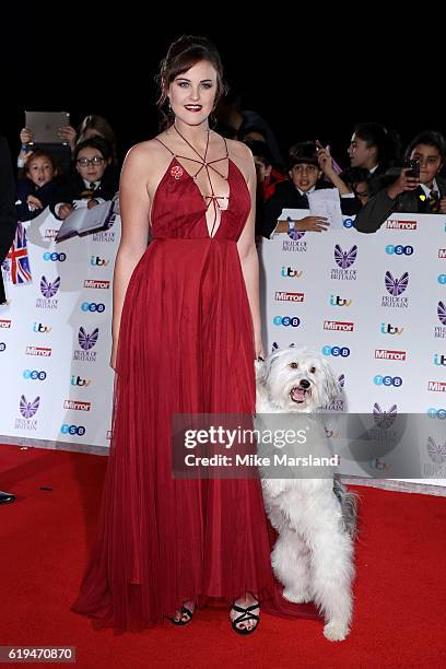 Ashleigh Butler and Pudsey attend the Pride Of Britain Awards at The Grosvenor House Hotel on October 31, 2016 in London, England.