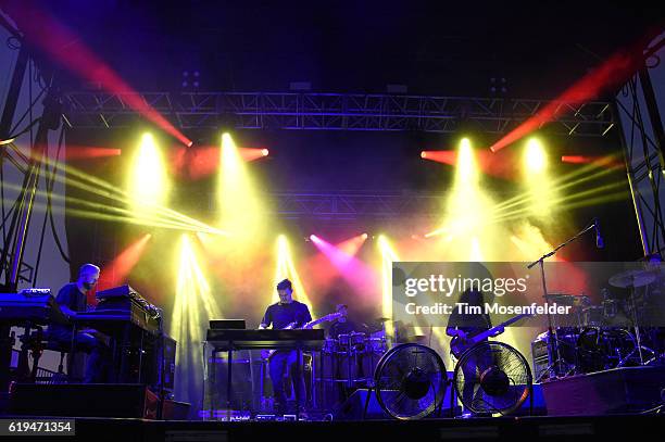 David Phipps, Hunter Brown, Alana Rocklin, and Zach Velmer of STS9 perform during the Voodoo Music + Arts Experience at City Park on October 30, 2016...