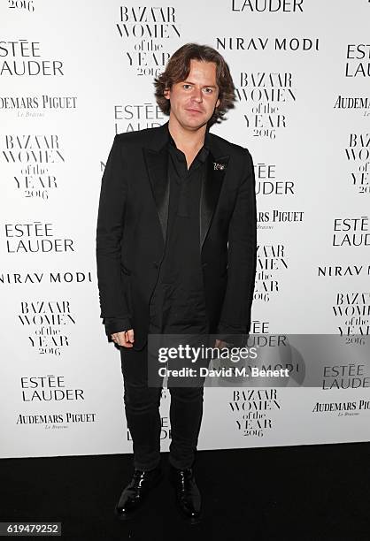 Christopher Kane attends the Harper's Bazaar Women of the Year Awards 2016 at Claridge's Hotel on October 31, 2016 in London, England.