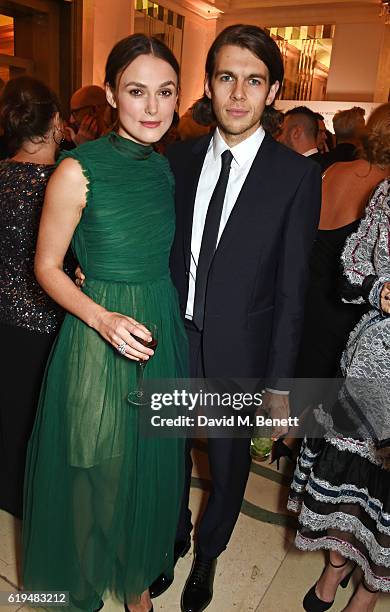 Keira Knightley and James Righton attend the Harper's Bazaar Women of the Year Awards 2016 at Claridge's Hotel on October 31, 2016 in London, England.
