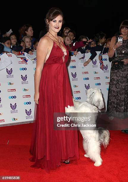 Ashleigh Butler and Pudsey attends the Pride Of Britain awards at the Grosvenor House Hotel on October 31, 2016 in London, England.