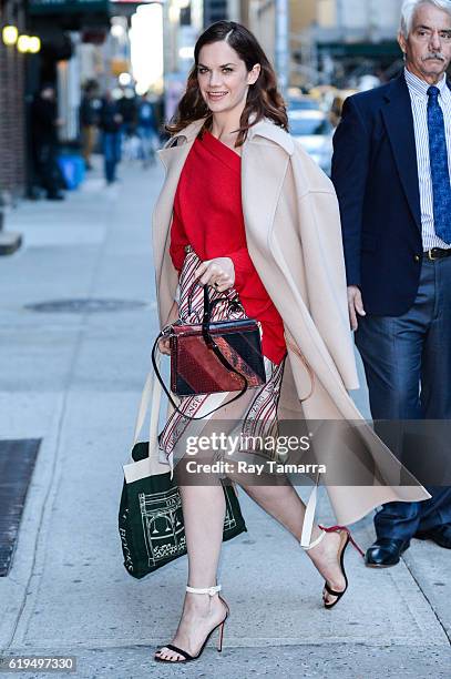 Actress Ruth Wilson enters "The Late Show With Stephen Colbert" taping at the Ed Sullivan Theater on October 31, 2016 in New York City.