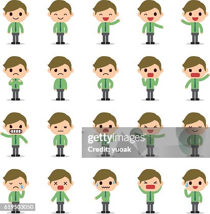 Set of business man character Set of business man character