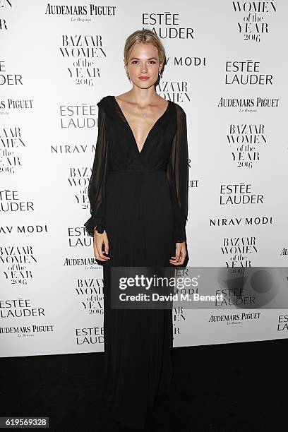 Gabriella Wilde attends the Harper's Bazaar Women of the Year Awards 2016 at Claridge's Hotel on October 31, 2016 in London, England.