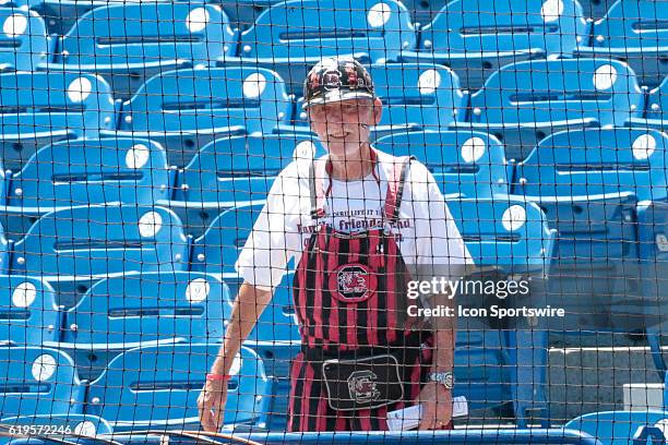 Bill Golding, a fixture for South Carolina at the SEC Tournament, watches his team play during the South Carolina versus Texas A&M Third Round game...
