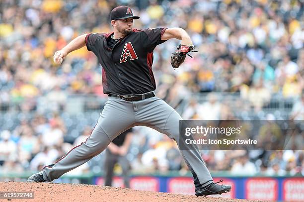 Arizona Diamondbacks Pitcher Jake Barrett [10339] throws a pitch during the Pittsburgh Pirates game against the Arizona Diamondbacks at PNC Park in...